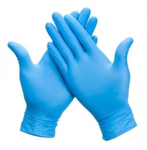 GUANTES EXAMEN NITRILO S/POLVO MEDIANO AZUL