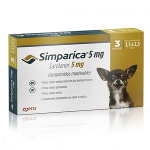 SIMPARICA TABLETAS 5 MG (1,3 A 2,5 KGS)